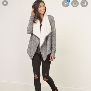 Abercrombie Sherpa Lined Cardigan 